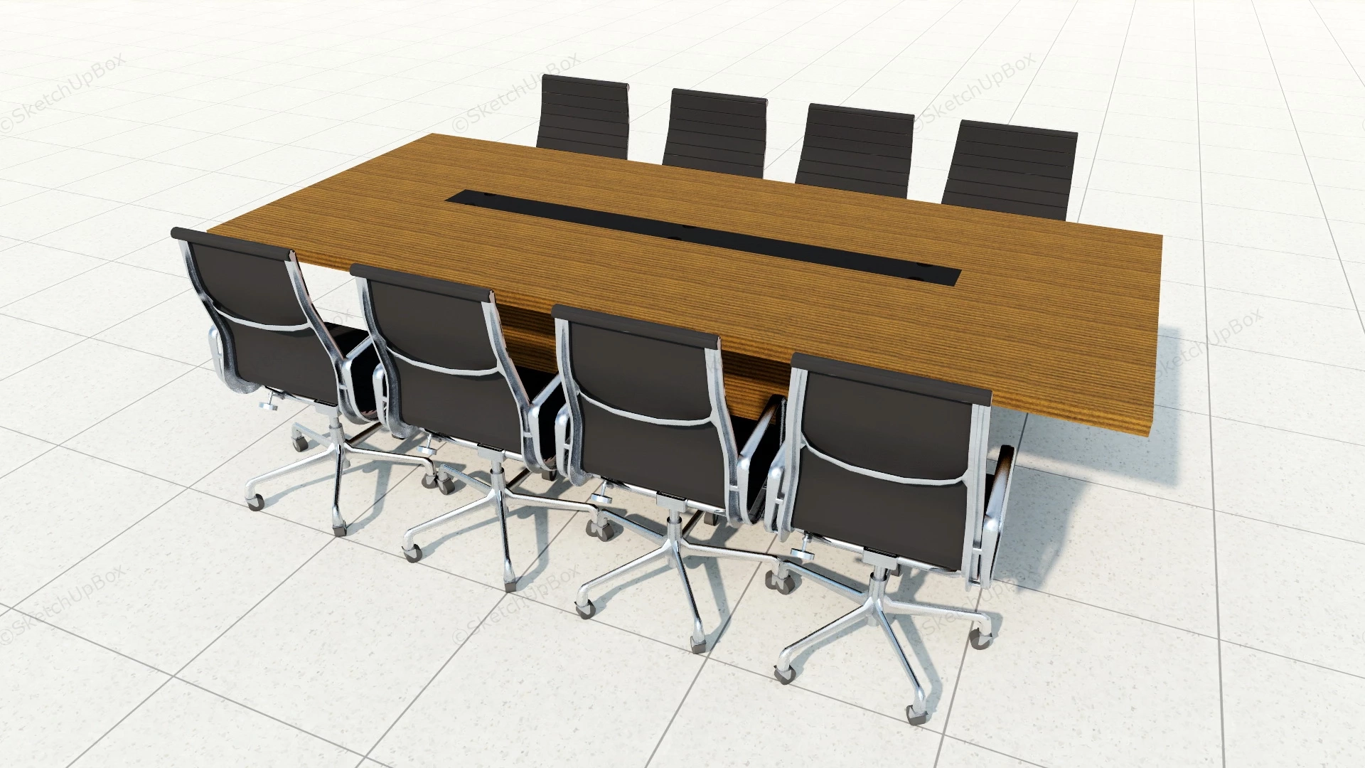 7 Piece Conference Table And Chairs sketchup model preview - SketchupBox