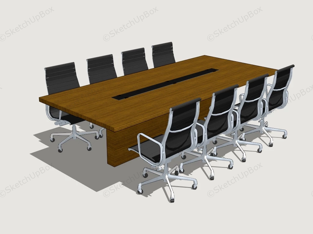 7 Piece Conference Table And Chairs sketchup model preview - SketchupBox