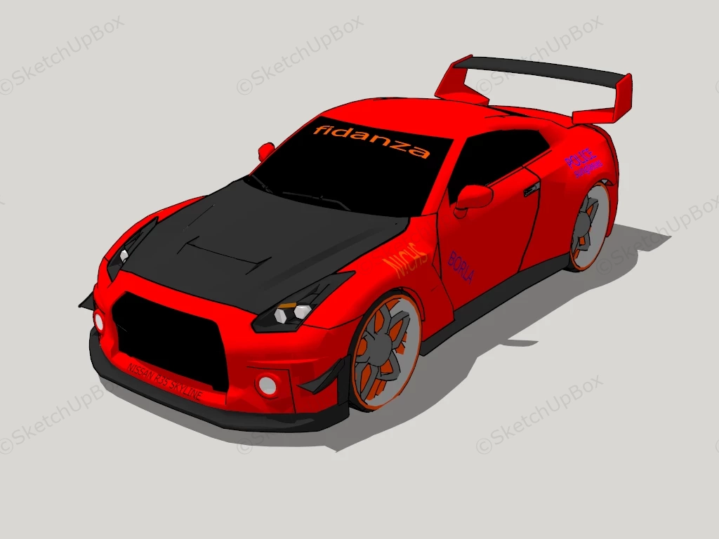 Nissan Skyline GTR R35 sketchup model preview - SketchupBox