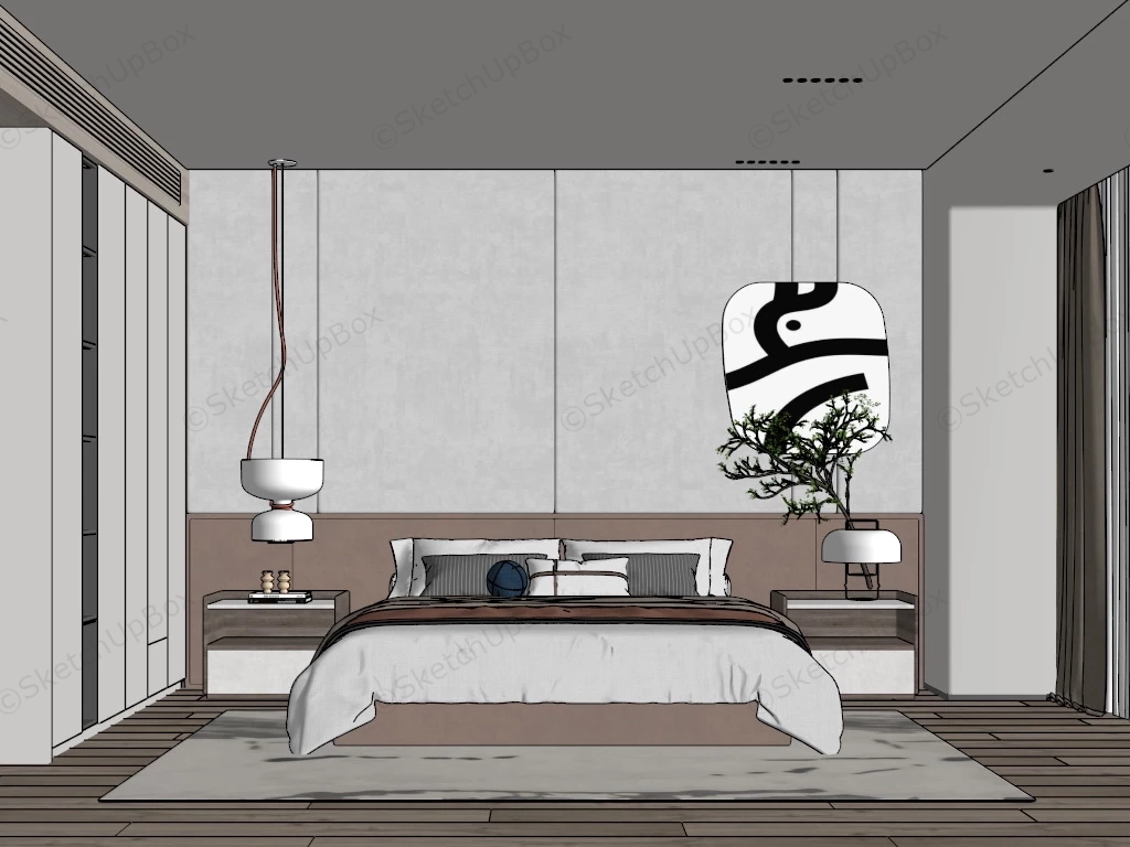 Contemporary Bedroom Ideas sketchup model preview - SketchupBox