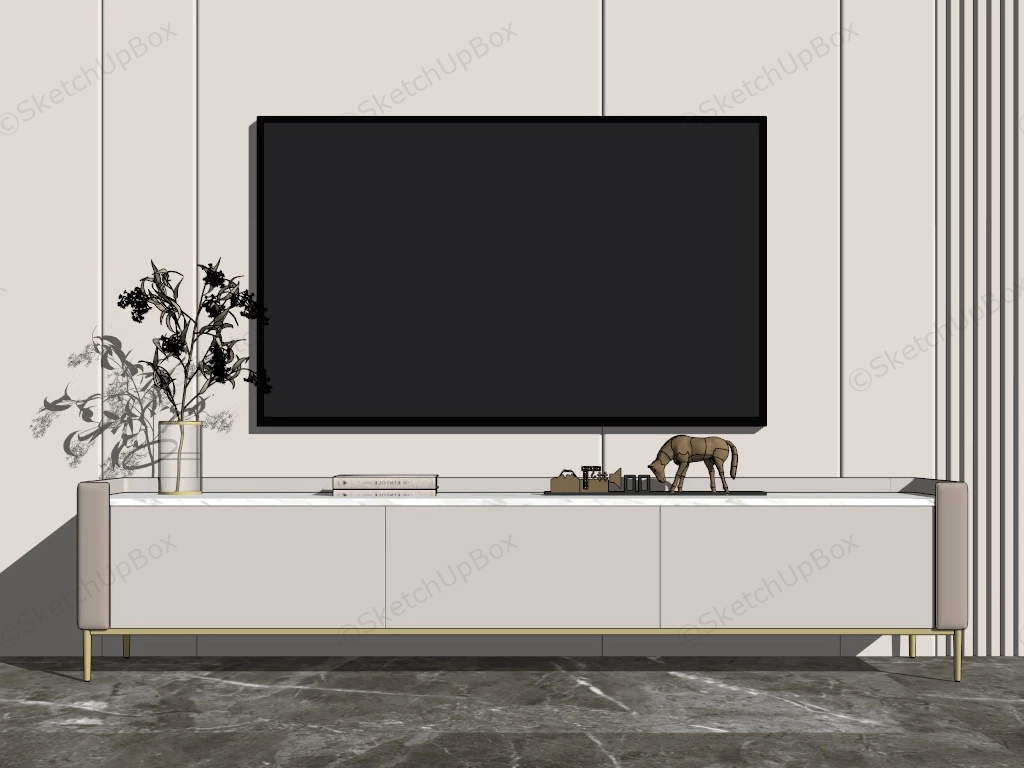 Modern Tv Stand Design sketchup model preview - SketchupBox