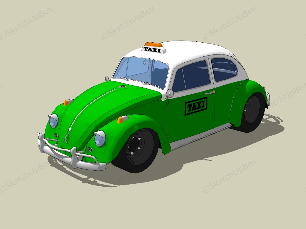 Volkswagen Beetle Taxi sketchup model preview - SketchupBox