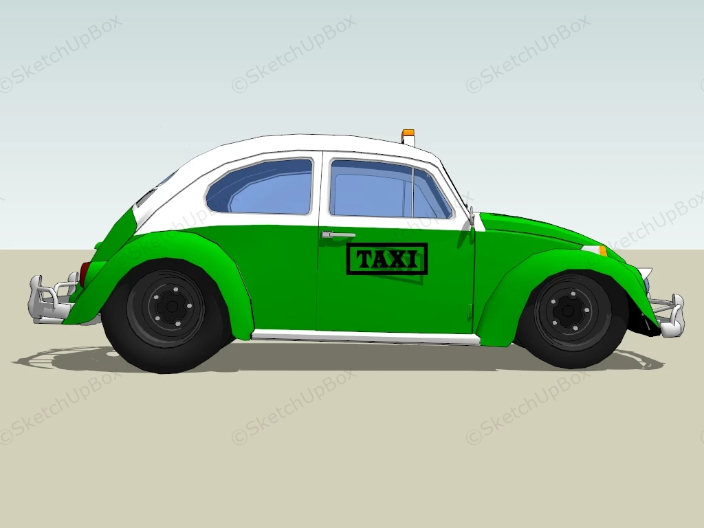 Volkswagen Beetle Taxi sketchup model preview - SketchupBox