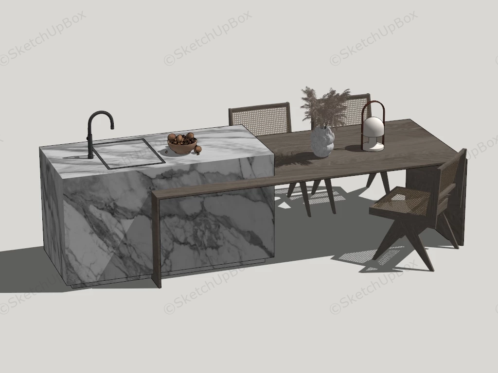 Kitchen Island And Home Bar Ideas sketchup model preview - SketchupBox