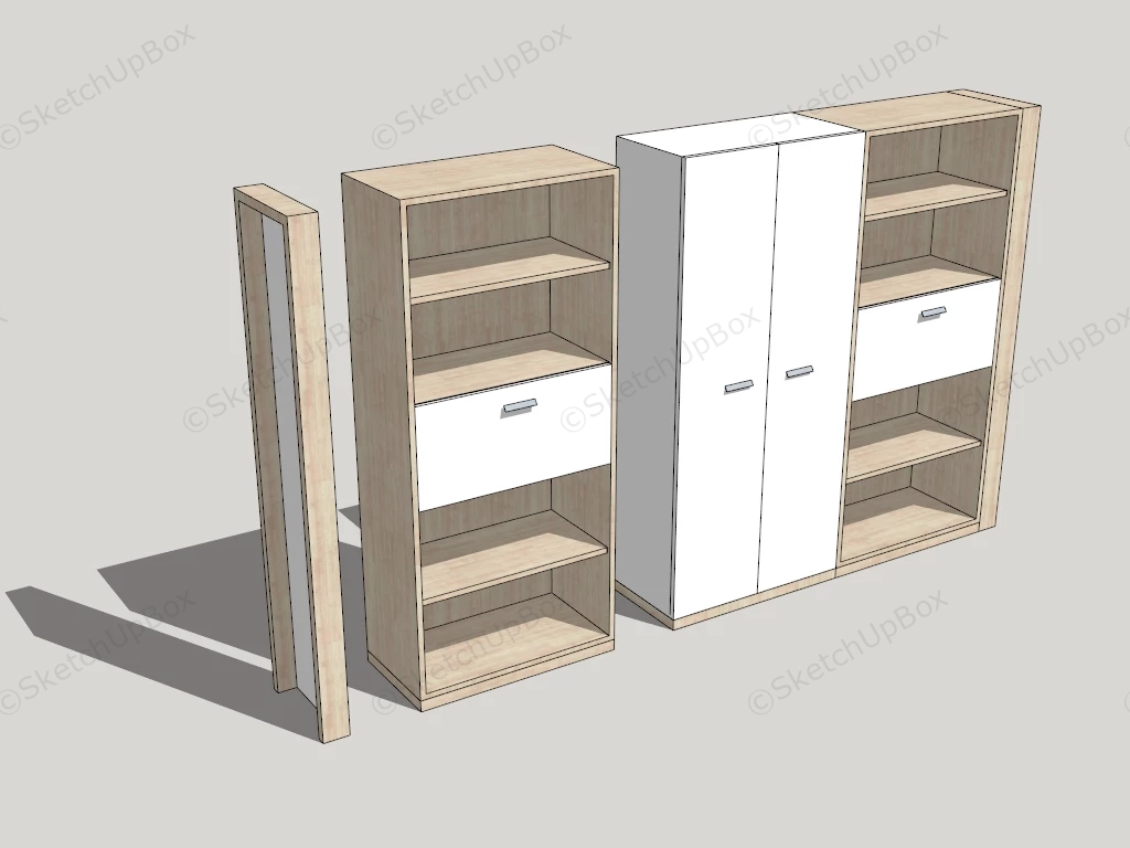 Modern Wardrobe Cabinet Design sketchup model preview - SketchupBox