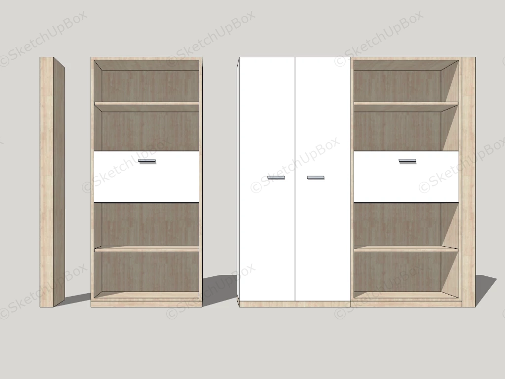 Modern Wardrobe Cabinet Design sketchup model preview - SketchupBox