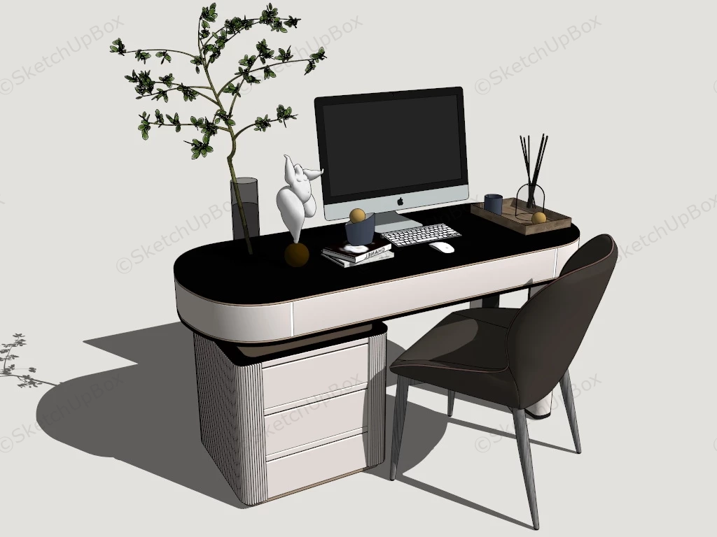 Luxury Computer Desk For Home sketchup model preview - SketchupBox