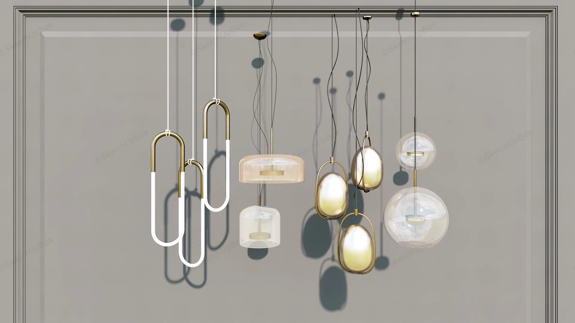 Modern Pendant Lights sketchup model preview - SketchupBox