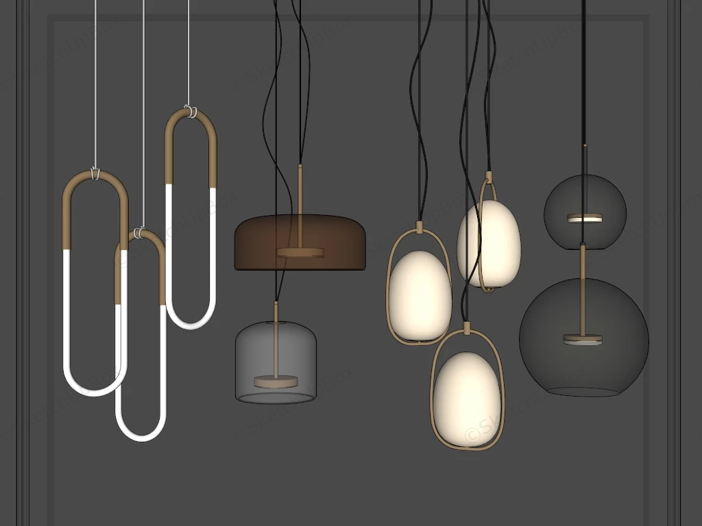 Modern Pendant Lights sketchup model preview - SketchupBox