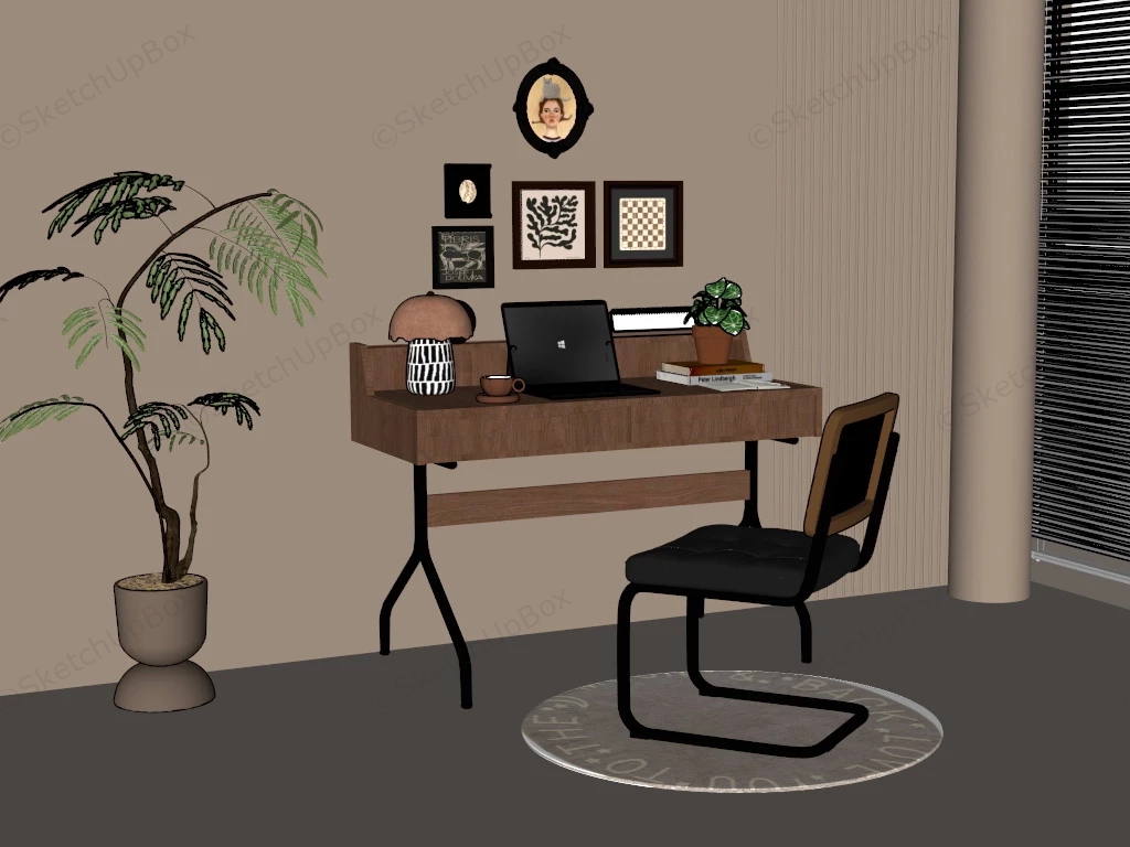 Home Office Computer Desk sketchup model preview - SketchupBox