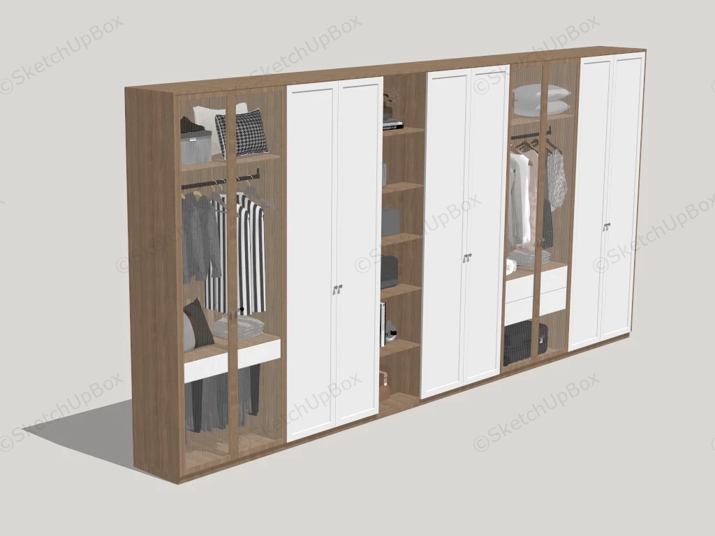 Modern Wardrobe Closet sketchup model preview - SketchupBox