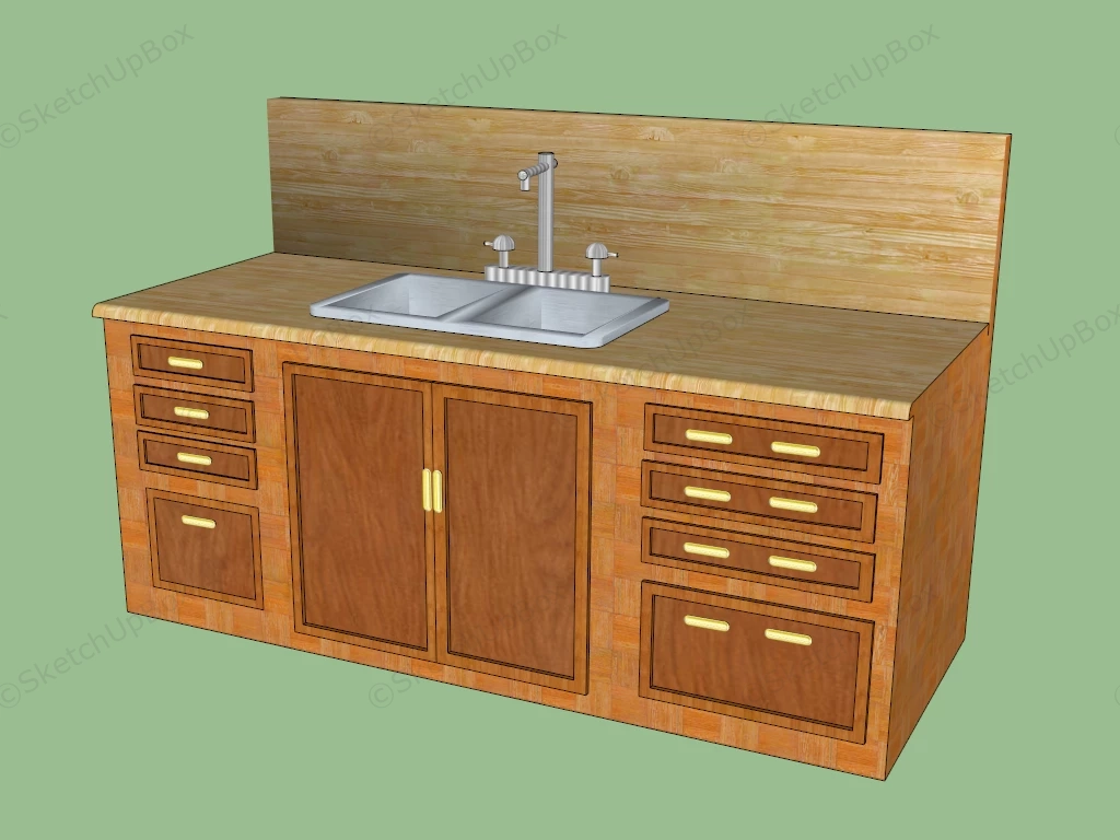 Kitchen Cabinet With Sink sketchup model preview - SketchupBox