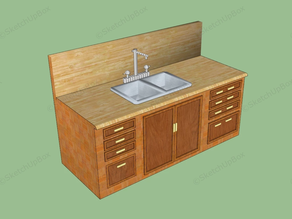 Kitchen Cabinet With Sink sketchup model preview - SketchupBox