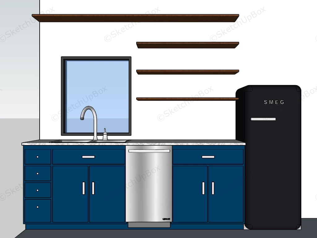 Small Apartment Kitchen Cabinet Ideas sketchup model preview - SketchupBox