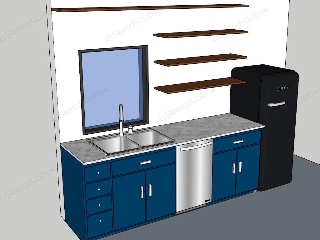 Small Apartment Kitchen Cabinet Ideas sketchup model preview - SketchupBox