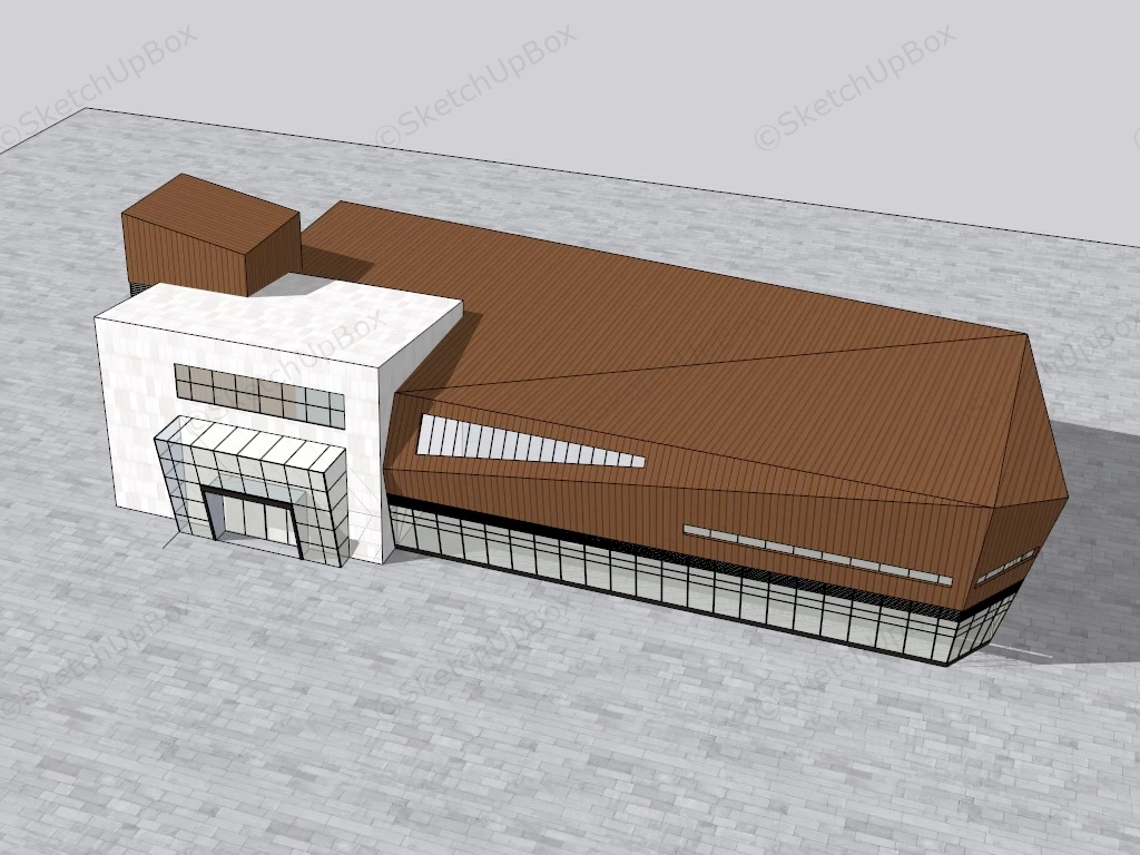 Modern Exhibition Hall Facade sketchup model preview - SketchupBox