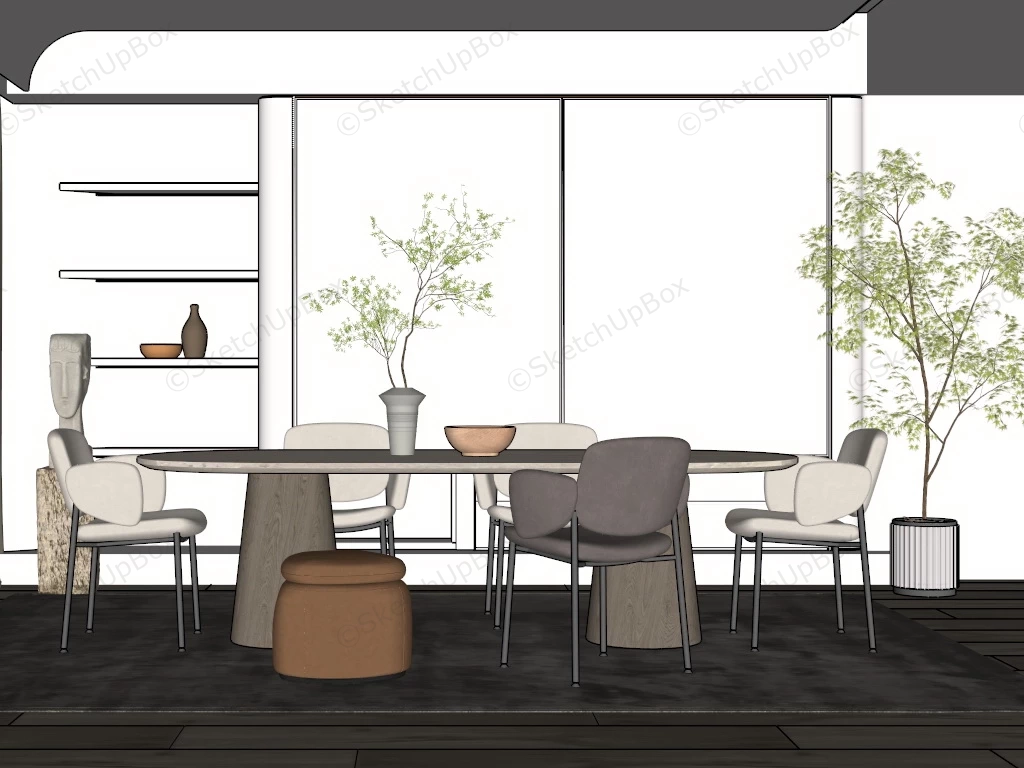 Minimalist Dining Room Design sketchup model preview - SketchupBox