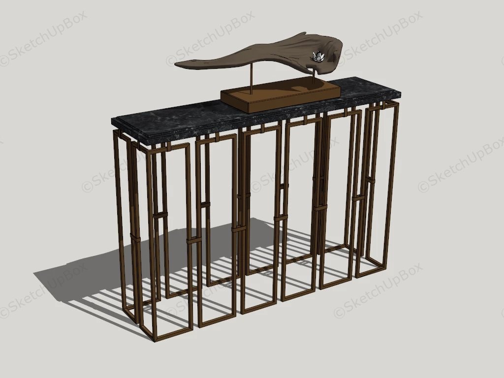 Entry Console Table sketchup model preview - SketchupBox