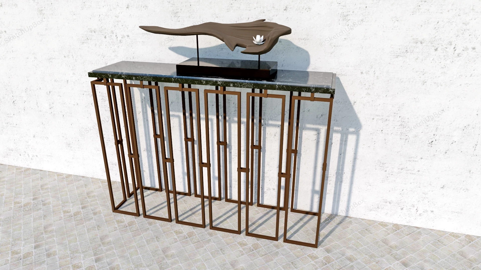 Entry Console Table sketchup model preview - SketchupBox