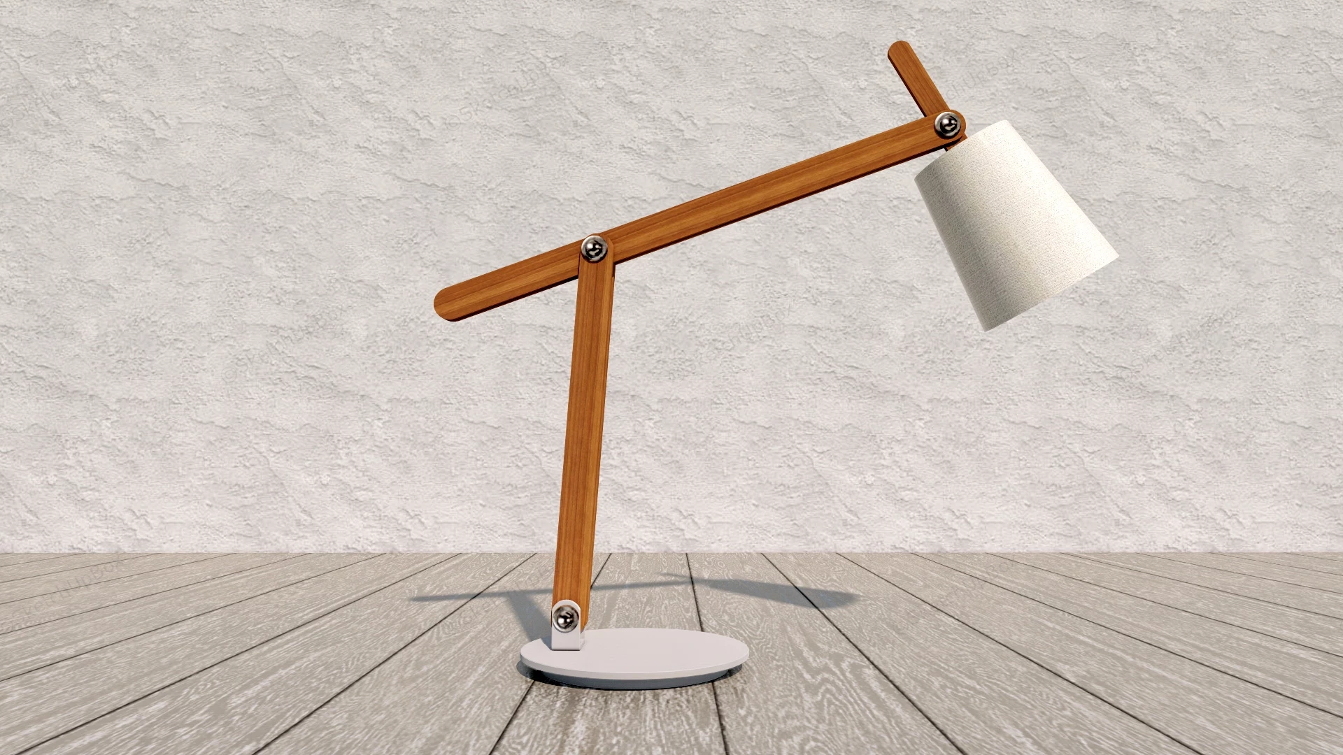 Wooden Swing Arm Desk Lamp sketchup model preview - SketchupBox