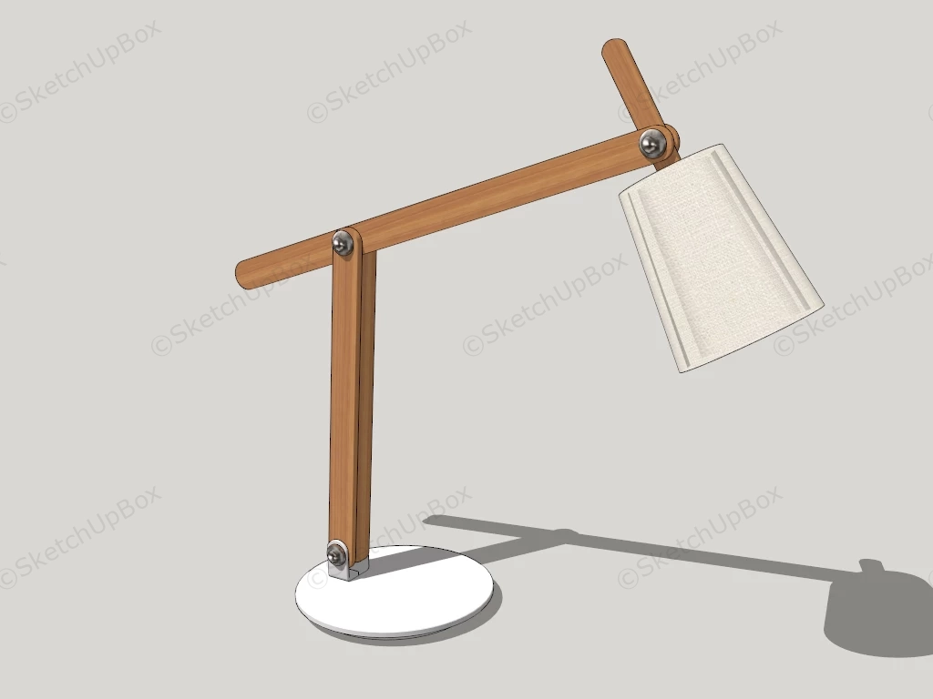 Wooden Swing Arm Desk Lamp sketchup model preview - SketchupBox