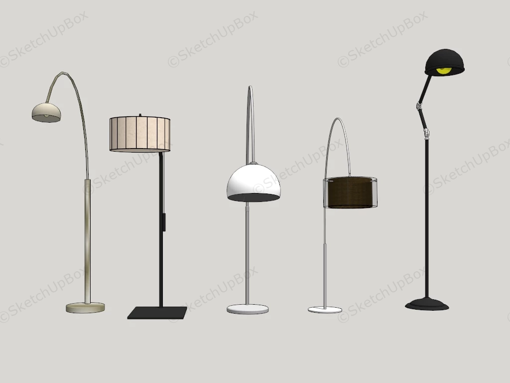 Modern Floor Lamps sketchup model preview - SketchupBox