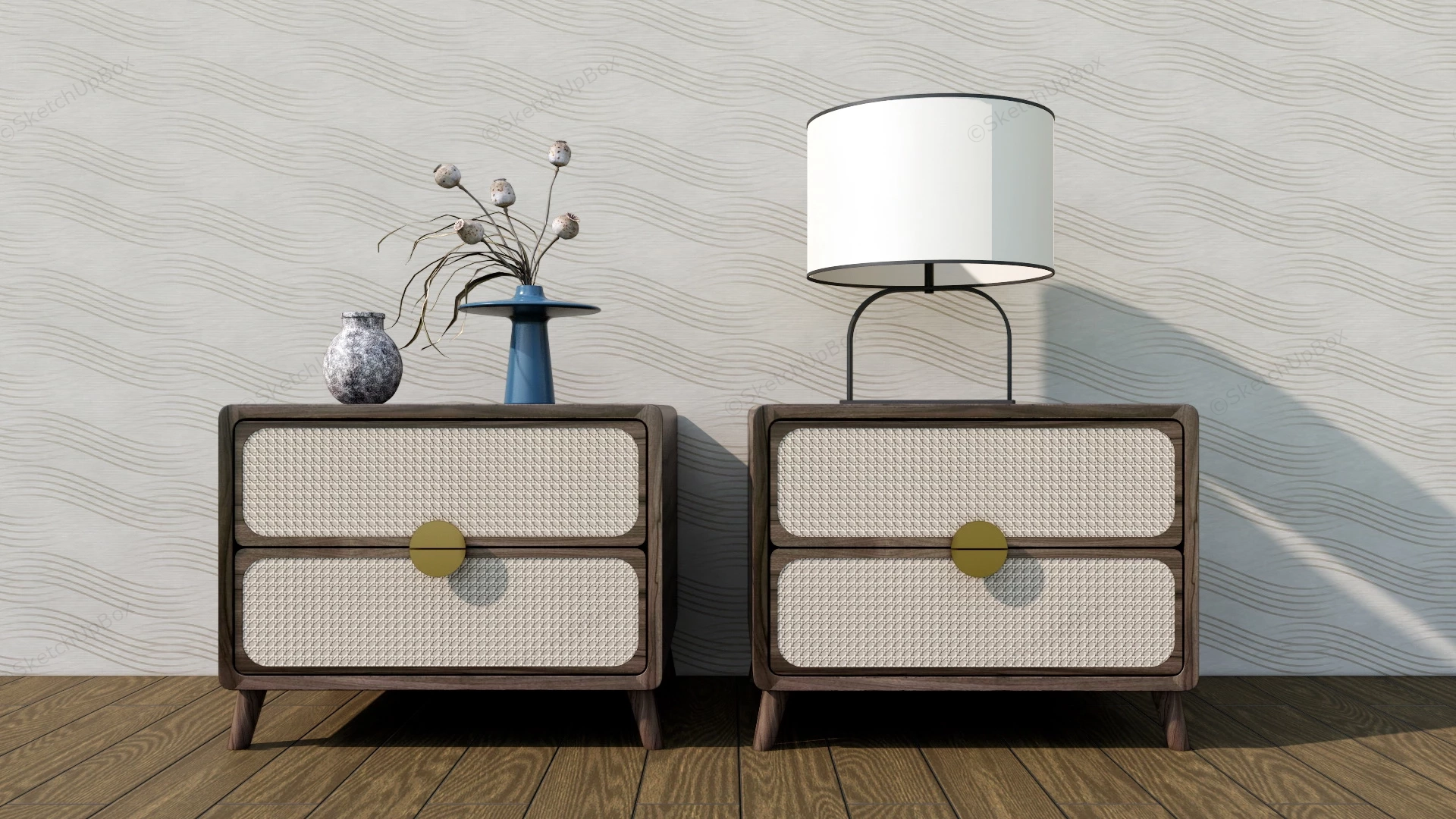 Elegant Night Stands For Bedroom sketchup model preview - SketchupBox