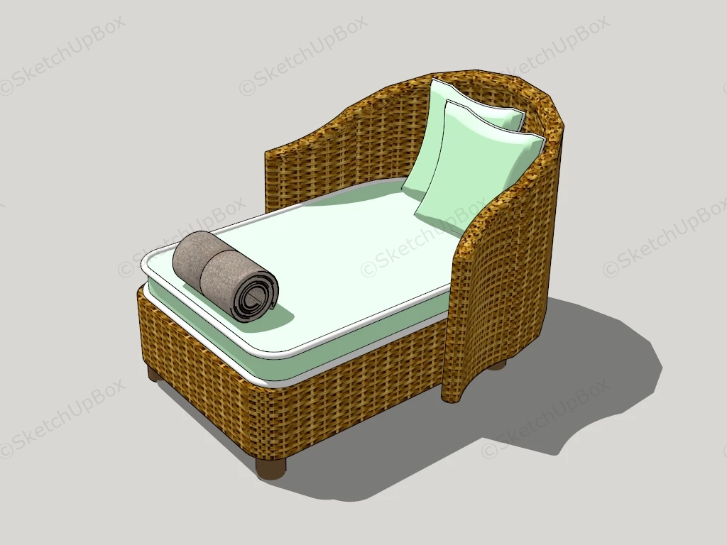 Outdoor Rattan Recliner Chair sketchup model preview - SketchupBox