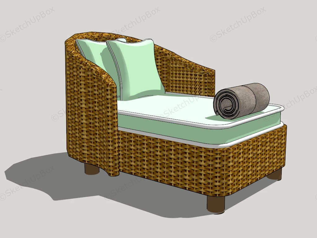 Outdoor Rattan Recliner Chair sketchup model preview - SketchupBox