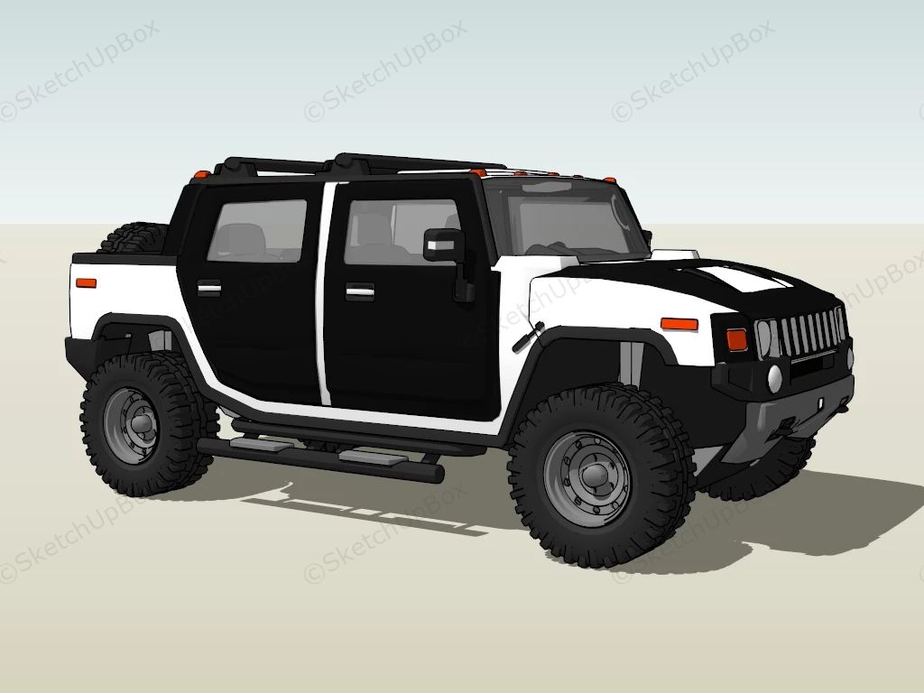 Hummer H2 SUT sketchup model preview - SketchupBox