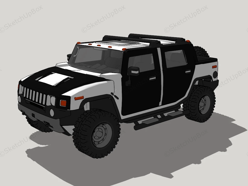 Hummer H2 SUT sketchup model preview - SketchupBox