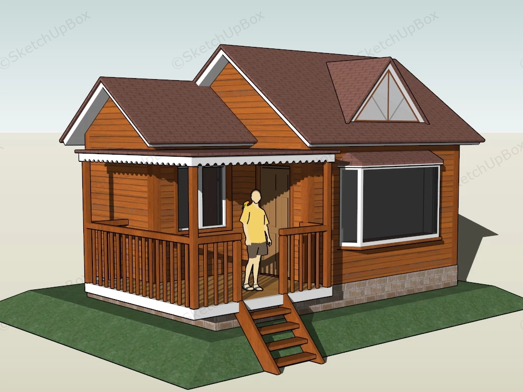 Small Log Cabin sketchup model preview - SketchupBox