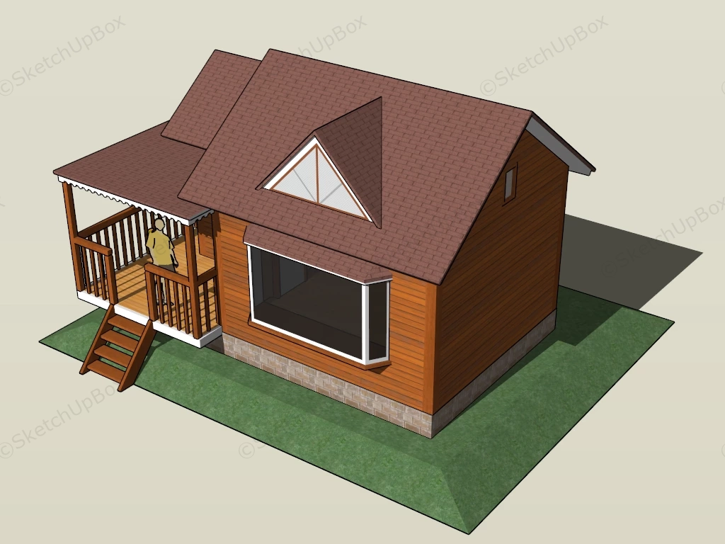 Small Log Cabin sketchup model preview - SketchupBox