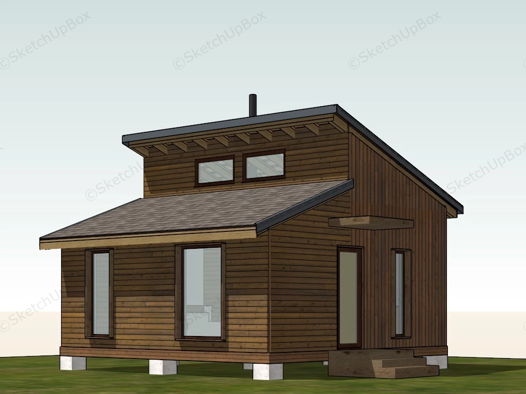 Stilted Wood Cabin sketchup model preview - SketchupBox