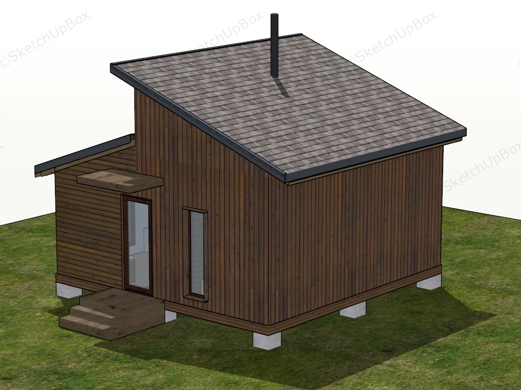 Stilted Wood Cabin sketchup model preview - SketchupBox