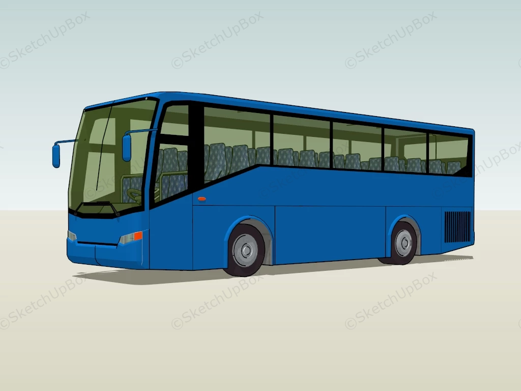 Coach Express Bus sketchup model preview - SketchupBox