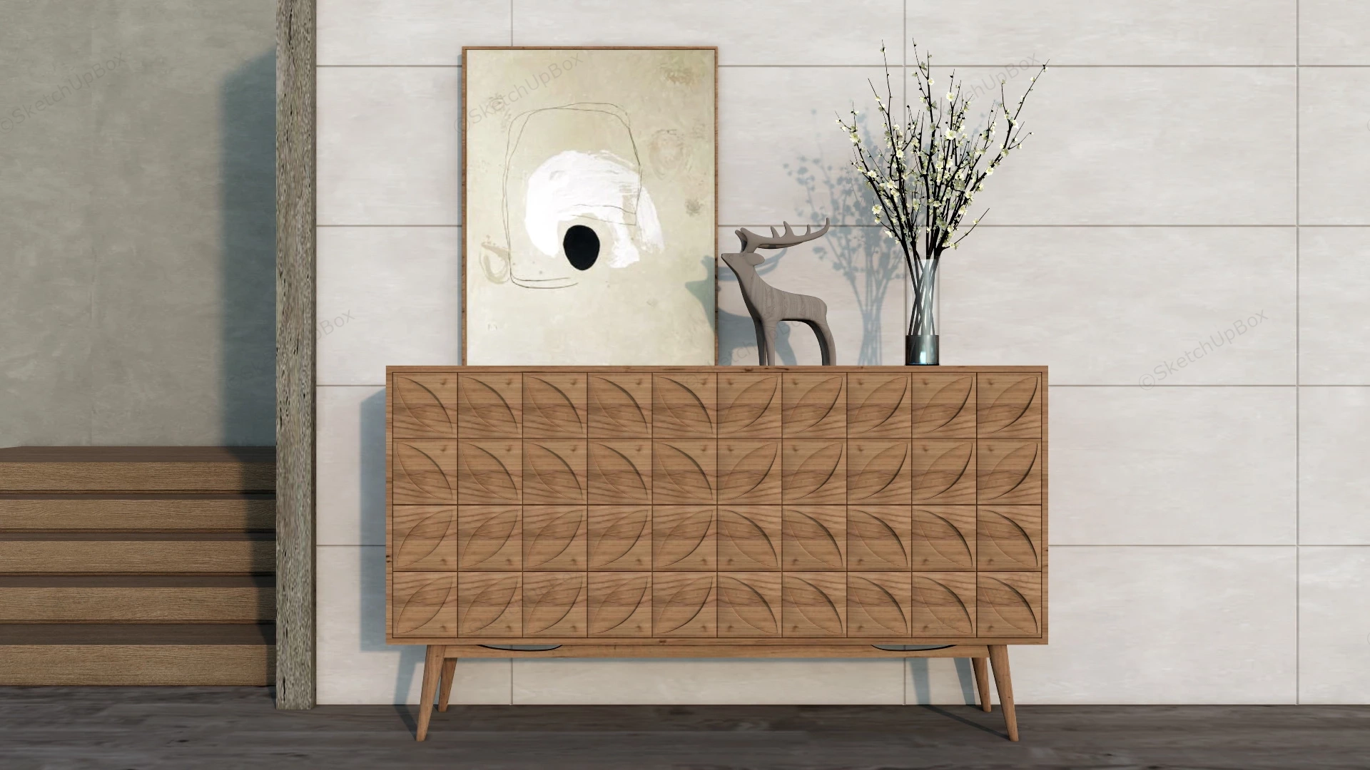 Foyer Console Cabinet sketchup model preview - SketchupBox