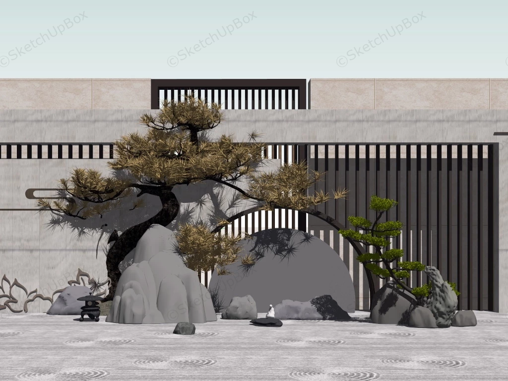 Small Zen Patio Design Idea sketchup model preview - SketchupBox