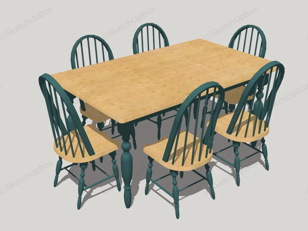 Retro Dining Room Sets sketchup model preview - SketchupBox