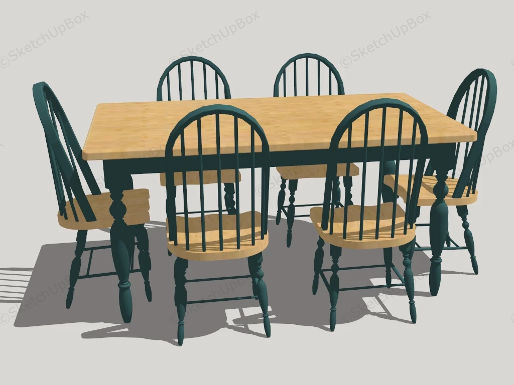 Retro Dining Room Sets sketchup model preview - SketchupBox