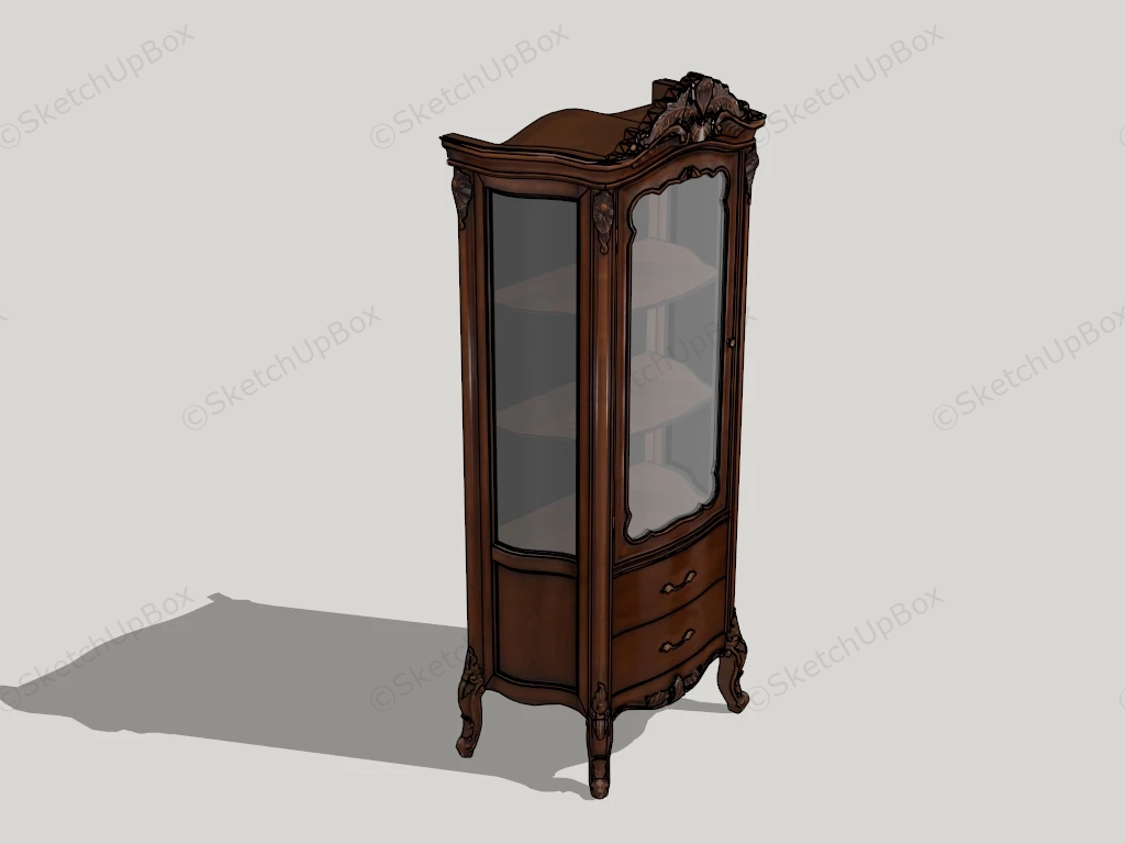 Antique Display Cabinet sketchup model preview - SketchupBox