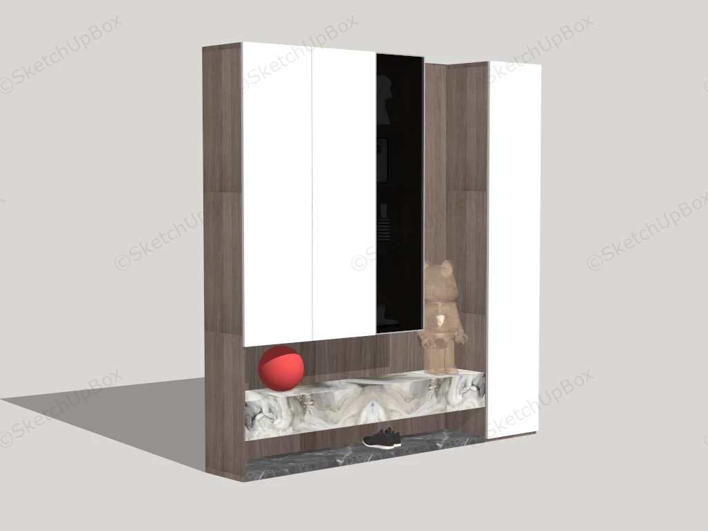 Tall Entryway Storage Cabinet sketchup model preview - SketchupBox