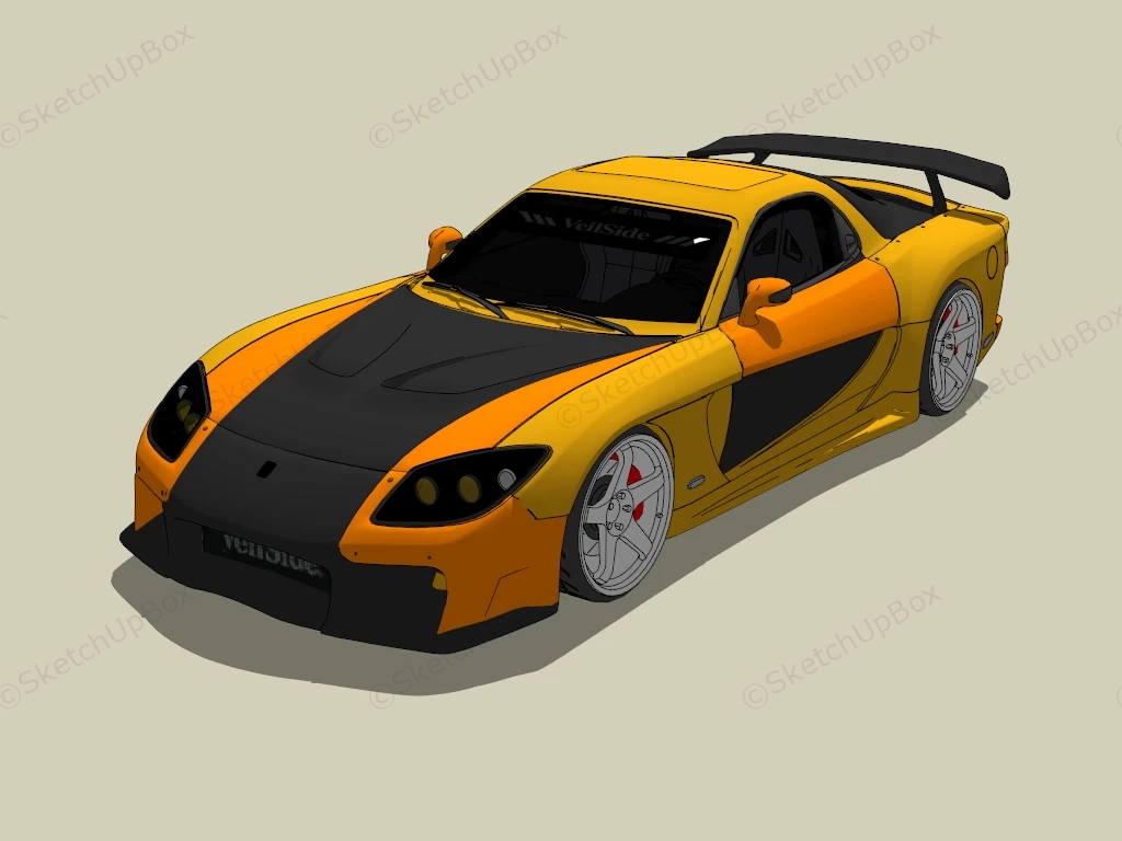 Mazda RX 7 Veilside sketchup model preview - SketchupBox