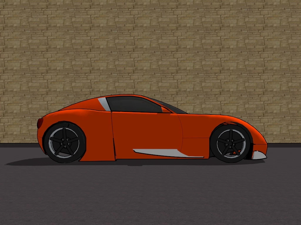 Orange Sport Car sketchup model preview - SketchupBox