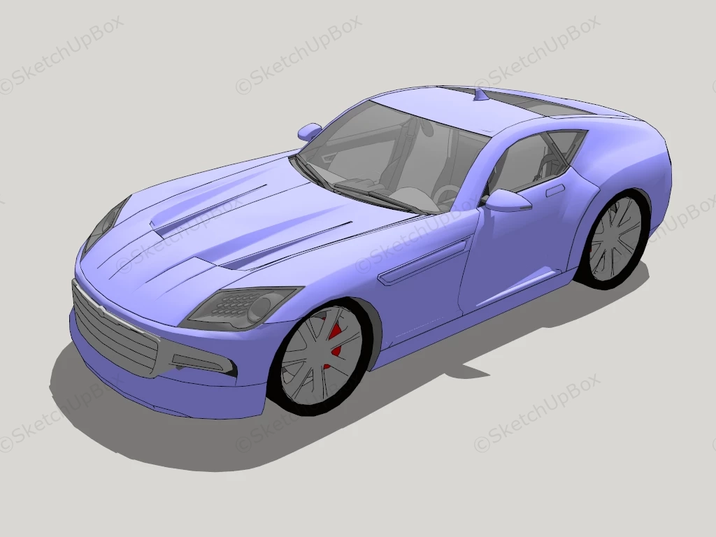 Sports Coupe Car sketchup model preview - SketchupBox