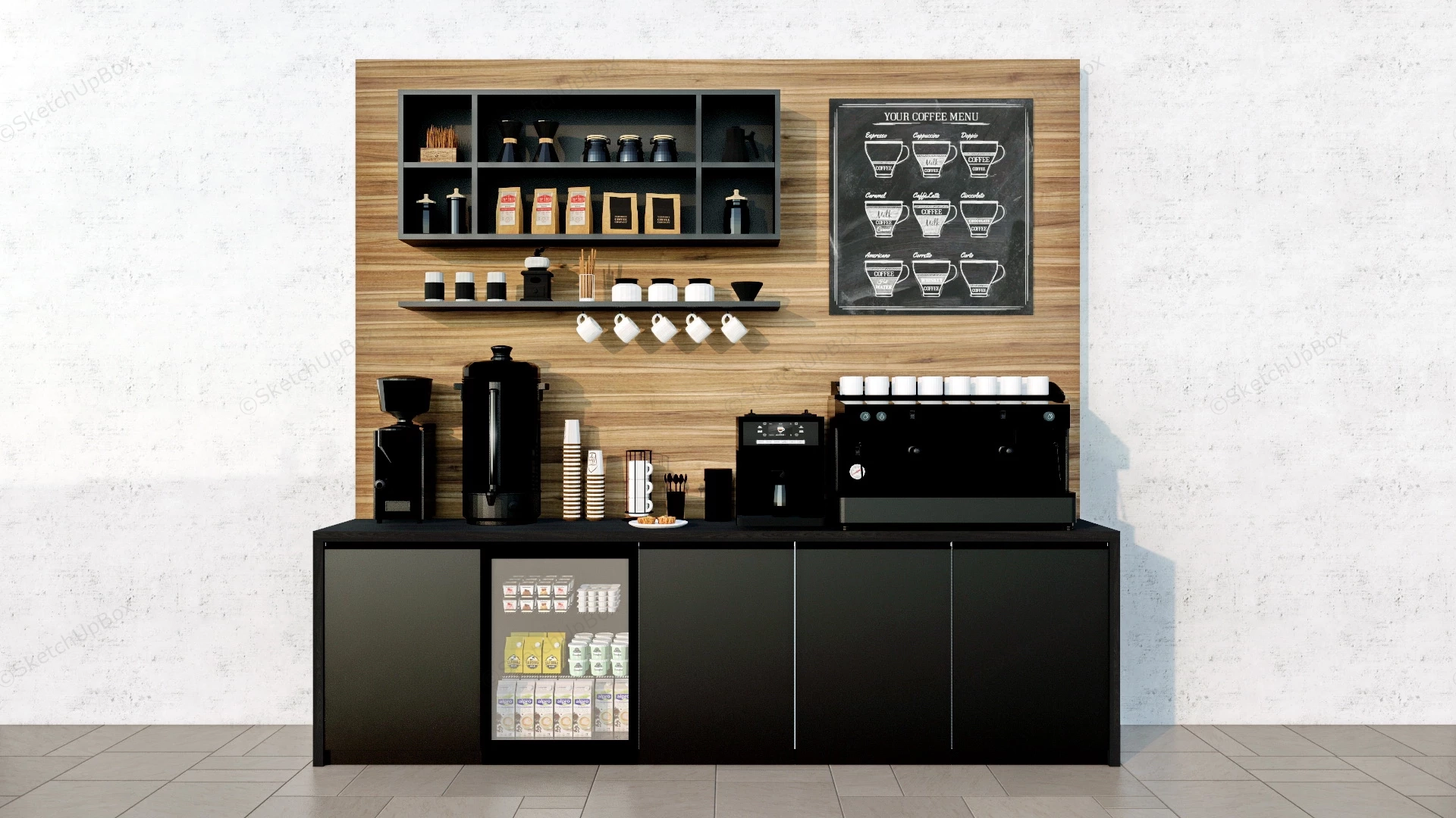 Home Coffee Bar sketchup model preview - SketchupBox