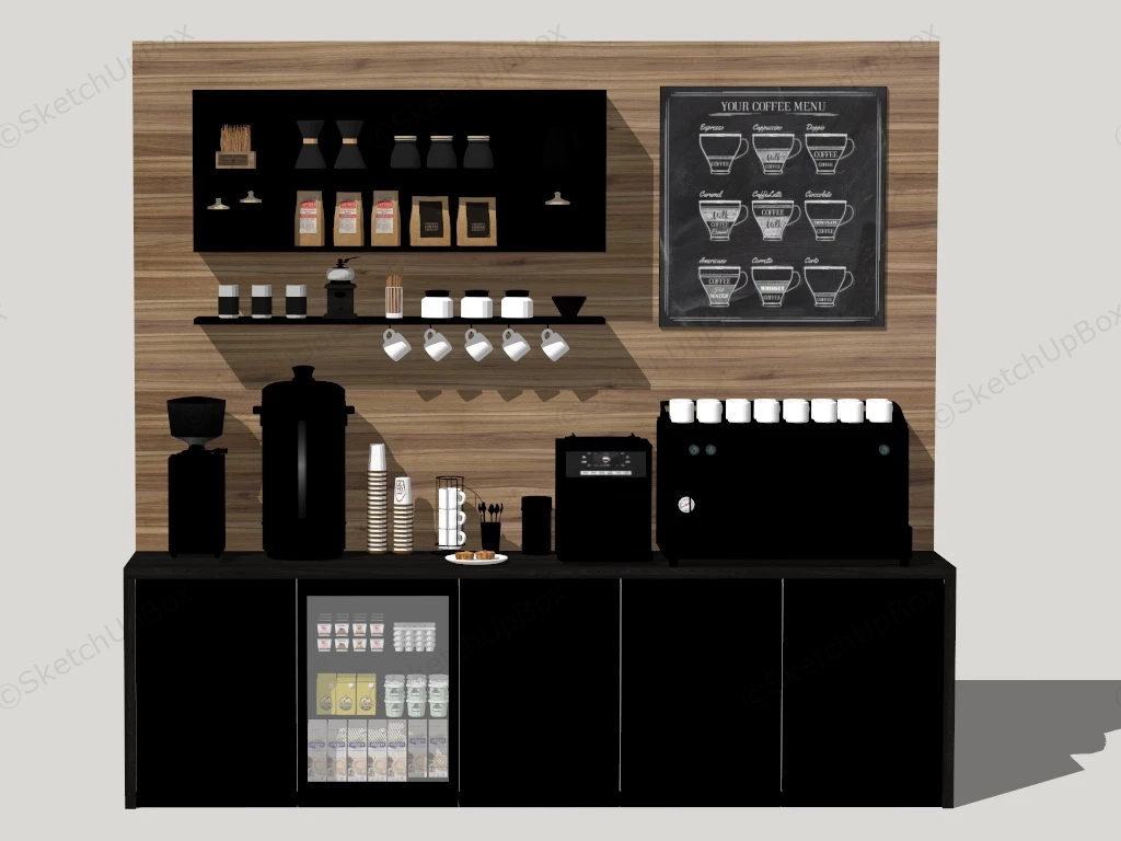 Home Coffee Bar sketchup model preview - SketchupBox