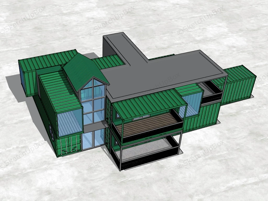 2 Story Container House sketchup model preview - SketchupBox