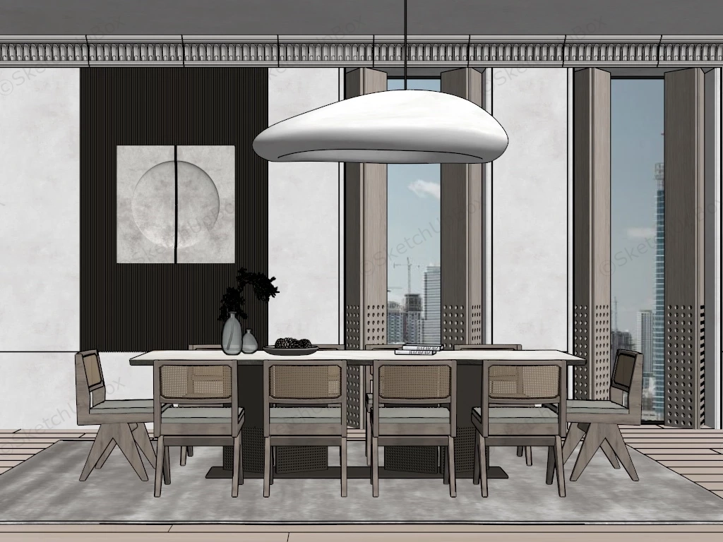 10 Seater Dining Room Set sketchup model preview - SketchupBox