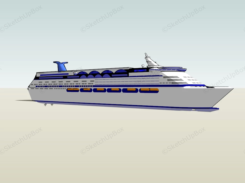 Cruise Ship sketchup model preview - SketchupBox